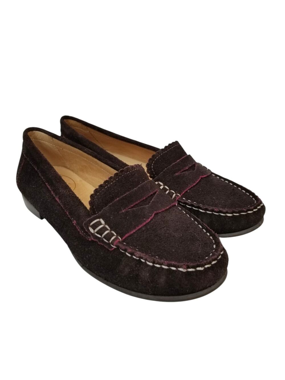 Jack Rogers Brown Suede Penny Loafers Size 6.5